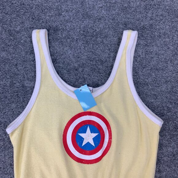 Marvel Captain America Romper Women S Small Terry Cloth Drawstring Shorty Shorts - Picture 4 of 13